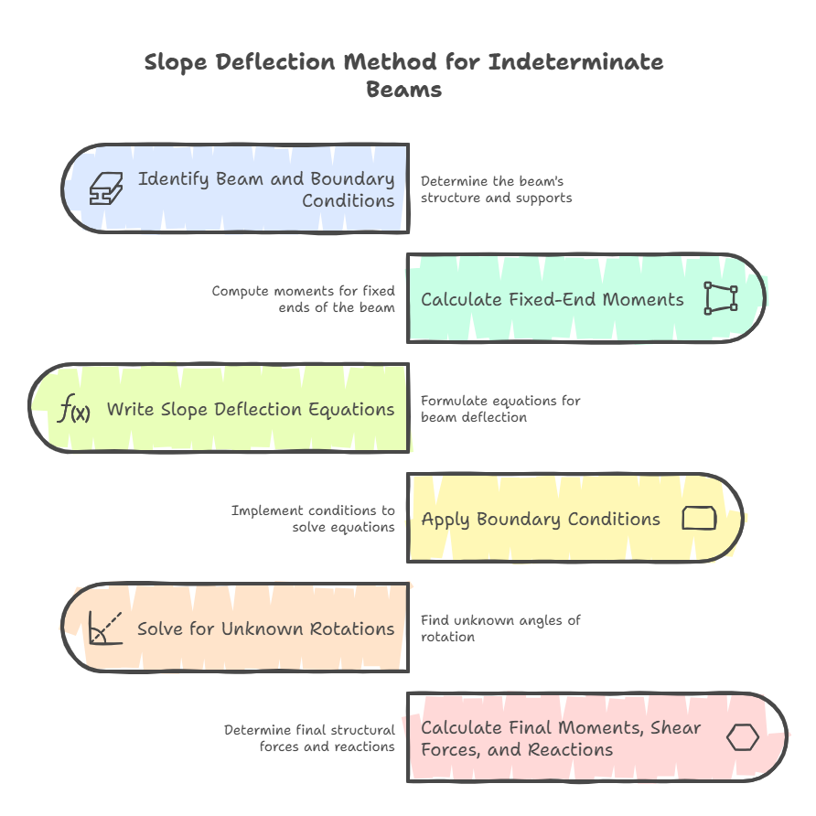 Step to solve by using Slope Deflection Method